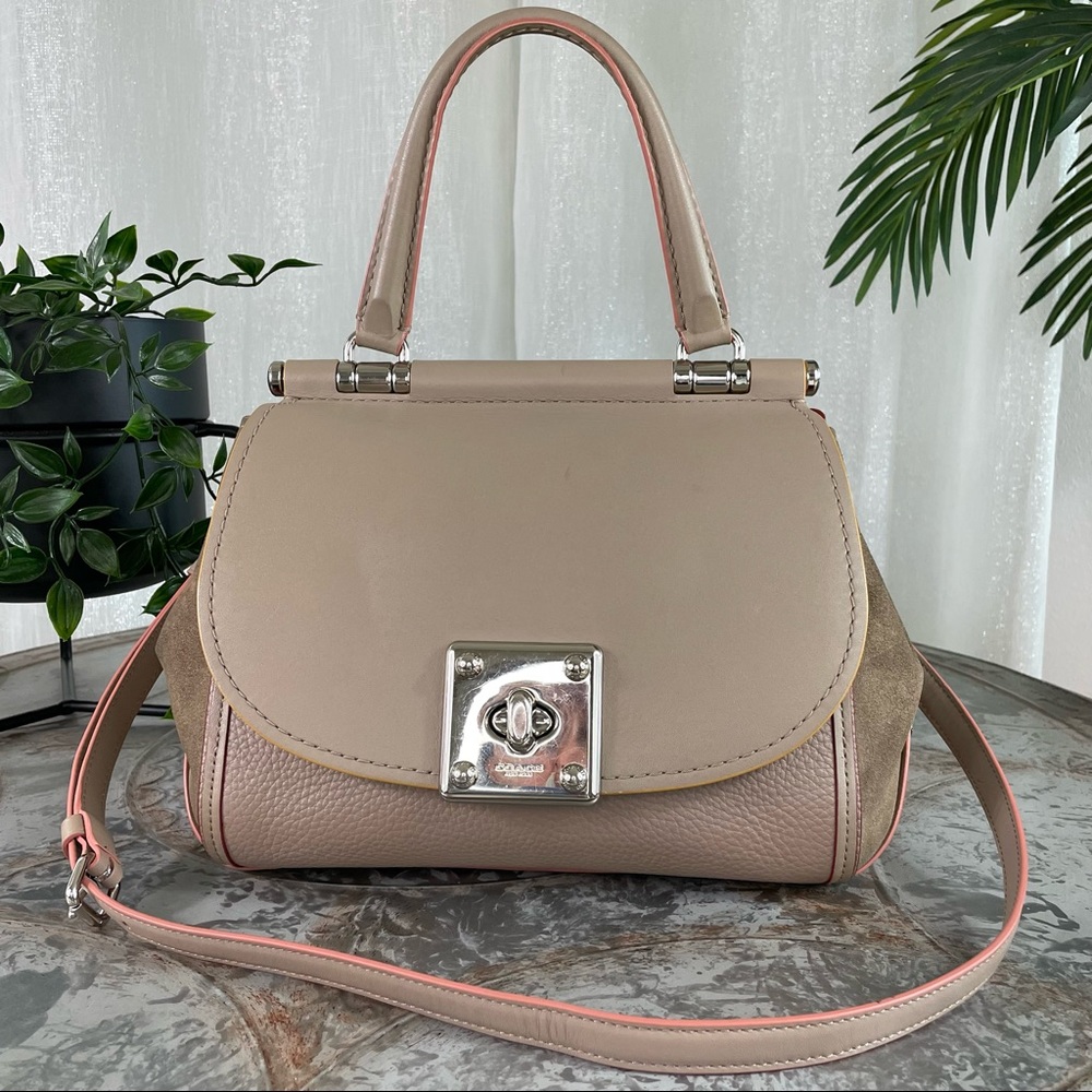 Coach Drifter Top Handle In Edgestain Leather Satchel 12094 SV/Stone